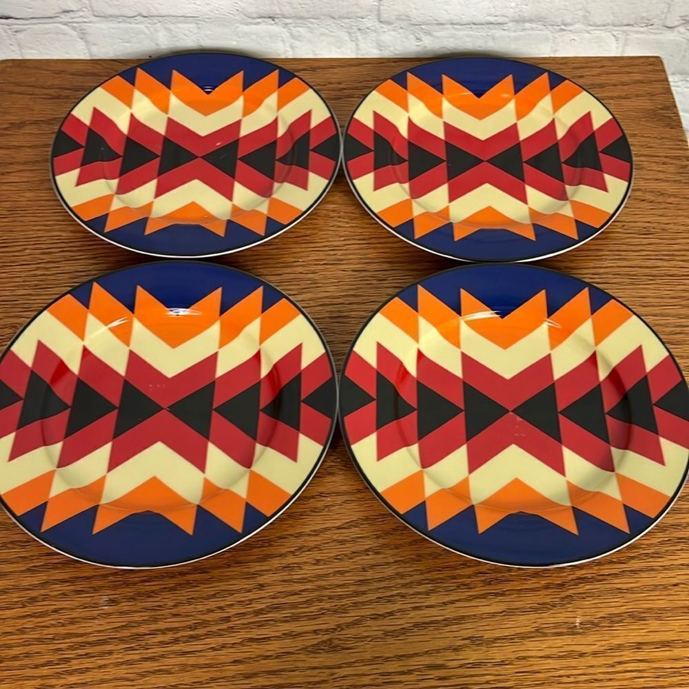 Pendleton Suwanee Aztec Salad/Dessert Plates set-4 Cabin Southwestern